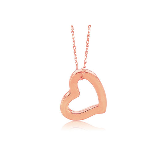 Pendentif cœur en or rose 14 carats