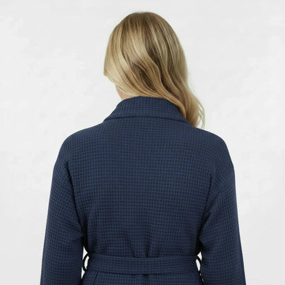 Knee-Length Waffle Robe for Women
