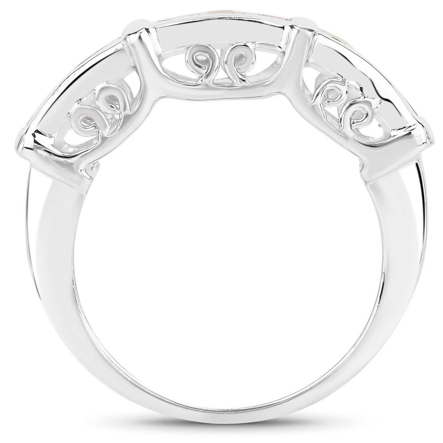 1.08 Carat Genuine Multi Sapphire .925 Sterling Silver Ring