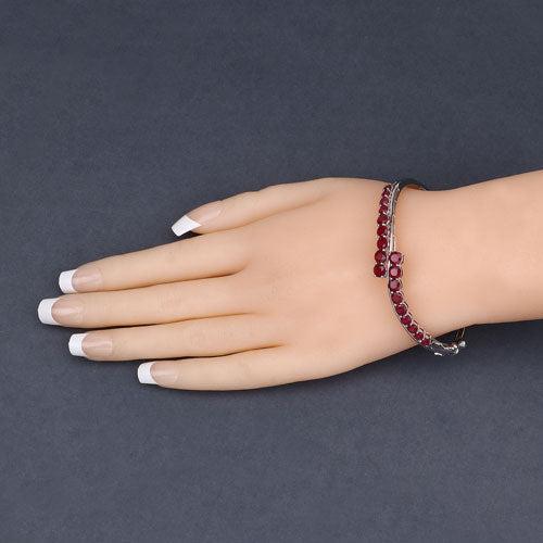 9.10 Carat Glass Filled Ruby .925 Sterling Silver Bangle