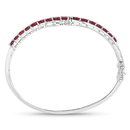 9.10 Carat Glass Filled Ruby .925 Sterling Silver Bangle