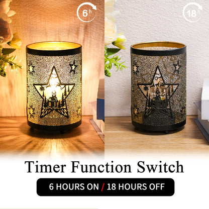 6.5" H Etched Metal Table Lamp Battery Operated Lamp