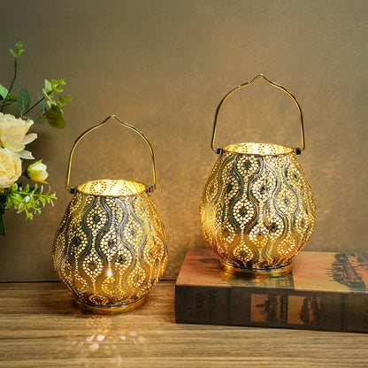 8'' High Battery Powered Cordless Lamp Metal Table Lamps