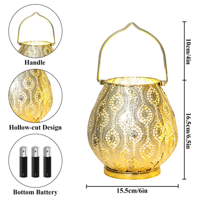 8'' High Battery Powered Cordless Lamp Metal Table Lamps