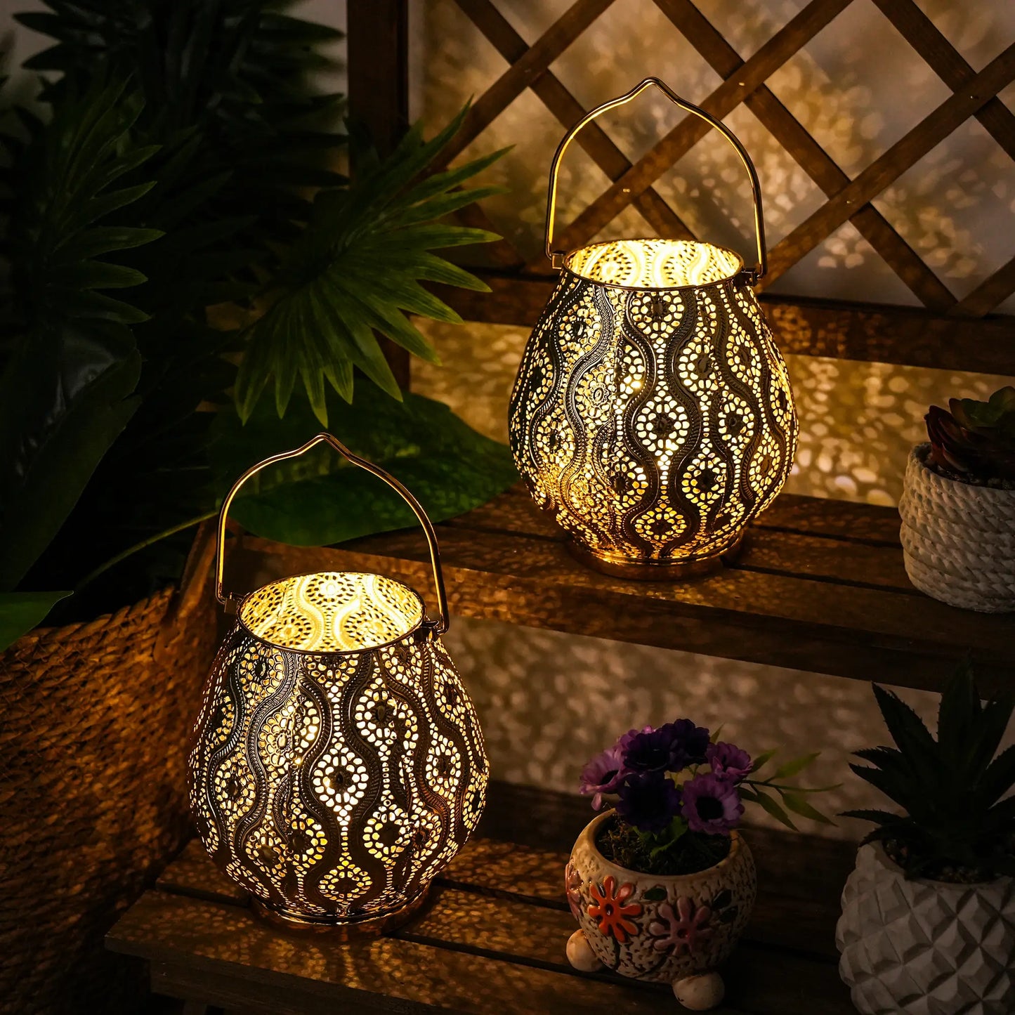 8'' High Battery Powered Cordless Lamp Metal Table Lamps
