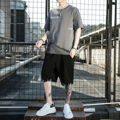 Men's Loose Ice Silk Half Sleeve T-shirt