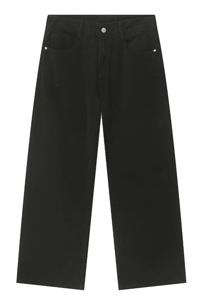 Pocketed Wide Leg Men's Jeans