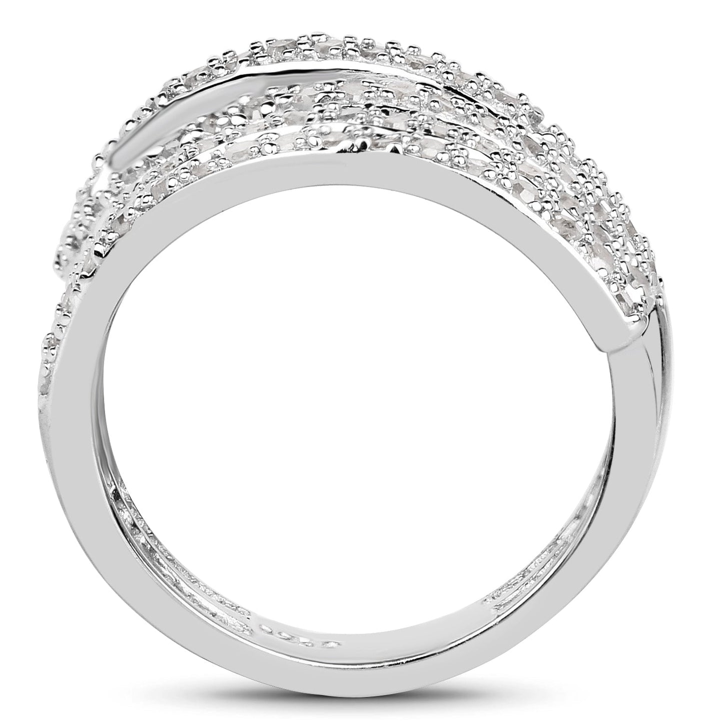 0.83 Carat Genuine White Diamond .925 Sterling Silver Ring