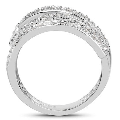 0.83 Carat Genuine White Diamond .925 Sterling Silver Ring