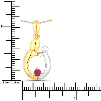 0.20 Carat Genuine Ruby .925 Sterling Silver Pendant