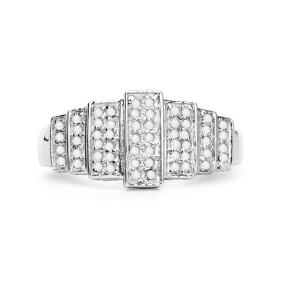 14K White Gold Plated 0.26 Carat Genuine White Diamond .925 Sterling Silver Ring