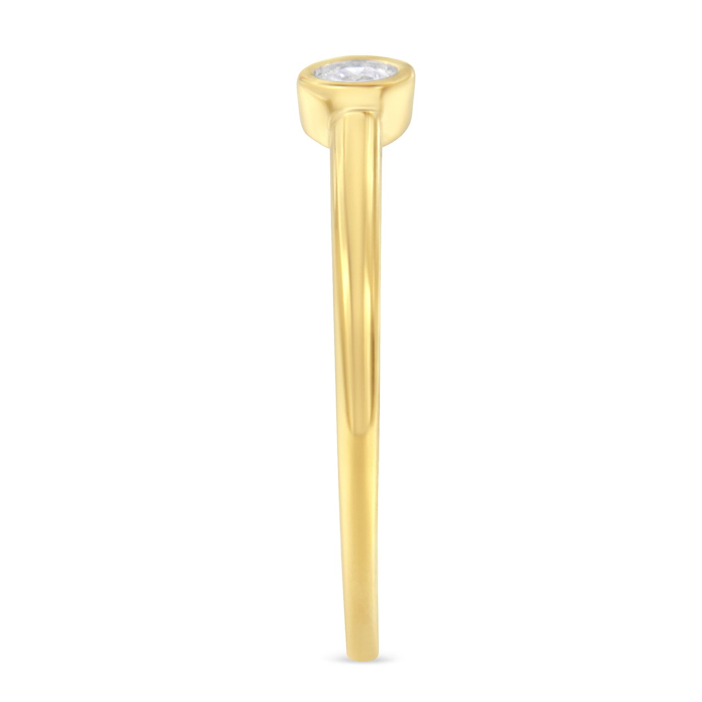 14K Yellow Gold Plated .925 Sterling Silver Miracle Set Diamond Ring (1/20 Cttw, J-K Color, I1-I2 Clarity) - Size 6