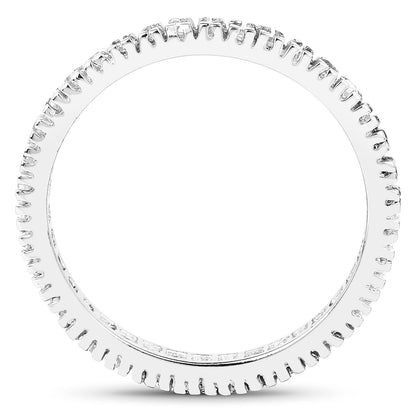0.57 Carat Genuine Champagne Diamond .925 Sterling Silver Ring