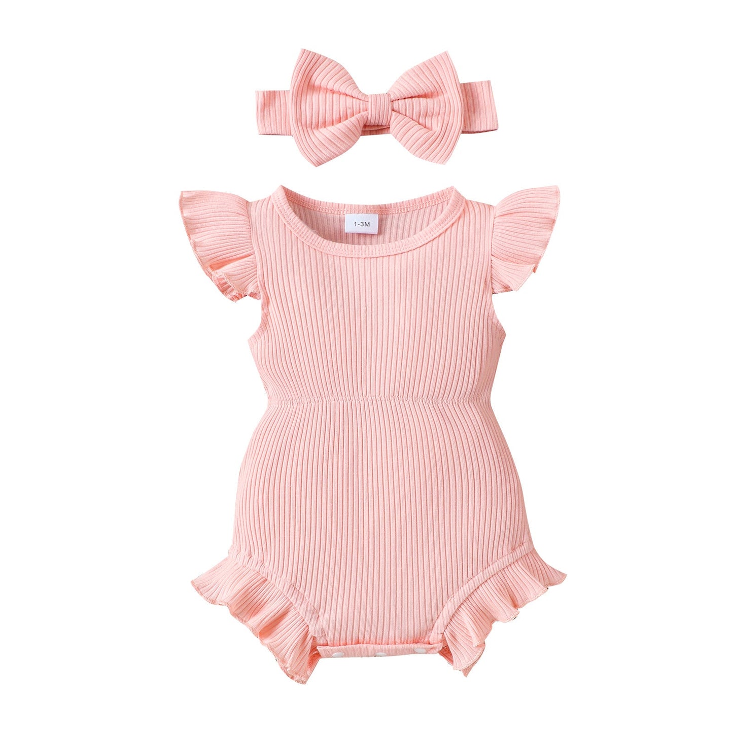Multi-color Ribbed Romper For Toddlers
