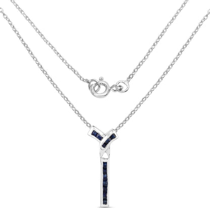 0.72 Carat Genuine Blue Sapphire .925 Sterling Silver Pendant