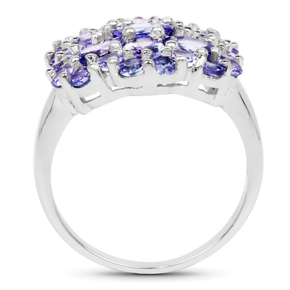 3.91 Carat Genuine Tanzanite .925 Sterling Silver Ring