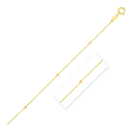 Chaîne pendentif à maillons perlés en or jaune 14 carats (1,5 mm)