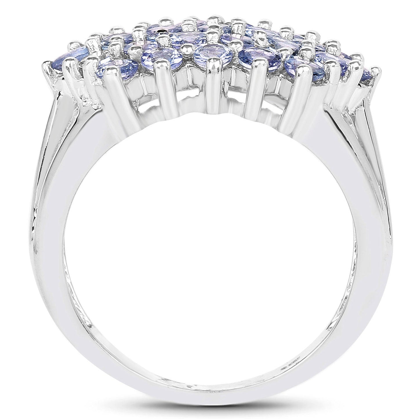 2.03 Carat Genuine Tanzanite .925 Sterling Silver Ring