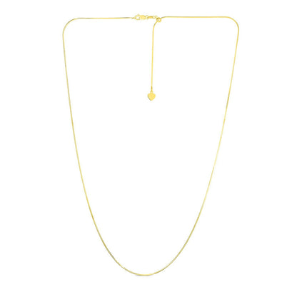 14k Yellow Gold Adjustable Snake Chain 0.85mm