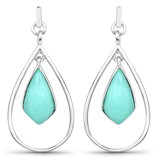 8.80 Carat Genuine Crysopharse .925 Sterling Silver Earrings
