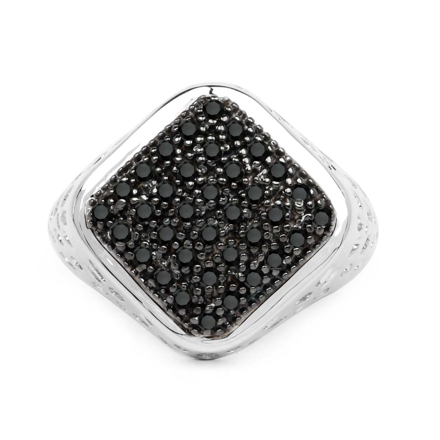 0.54 Carat Genuine Black Diamond .925 Sterling Silver Ring