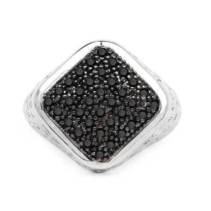 0.54 Carat Genuine Black Diamond .925 Sterling Silver Ring