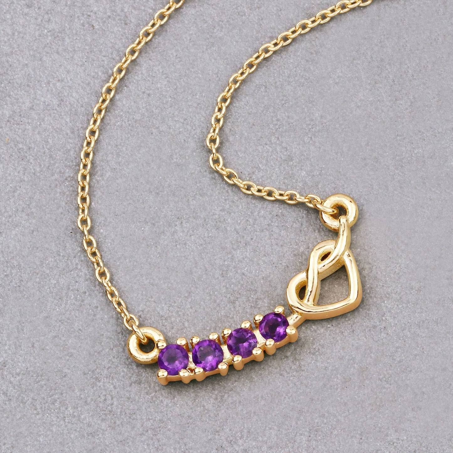 0.24 Carat Genuine Amethyst .925 Sterling Silver Necklace
