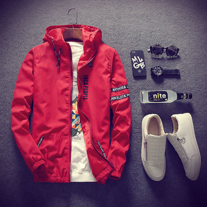 Men's Lettered Hooded Jacket