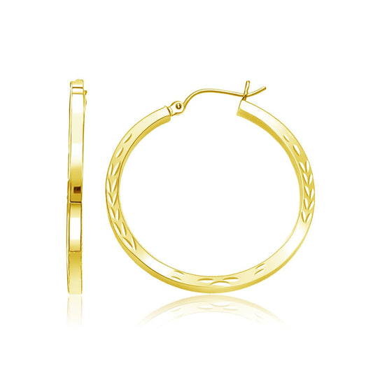 Créoles diamantées en or jaune 14 carats