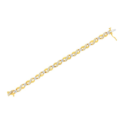 10K Yellow Gold Round-Cut Diamond Infinite Love Bracelet (1.00 cttw, I-J Color, I2-I3 Clarity)