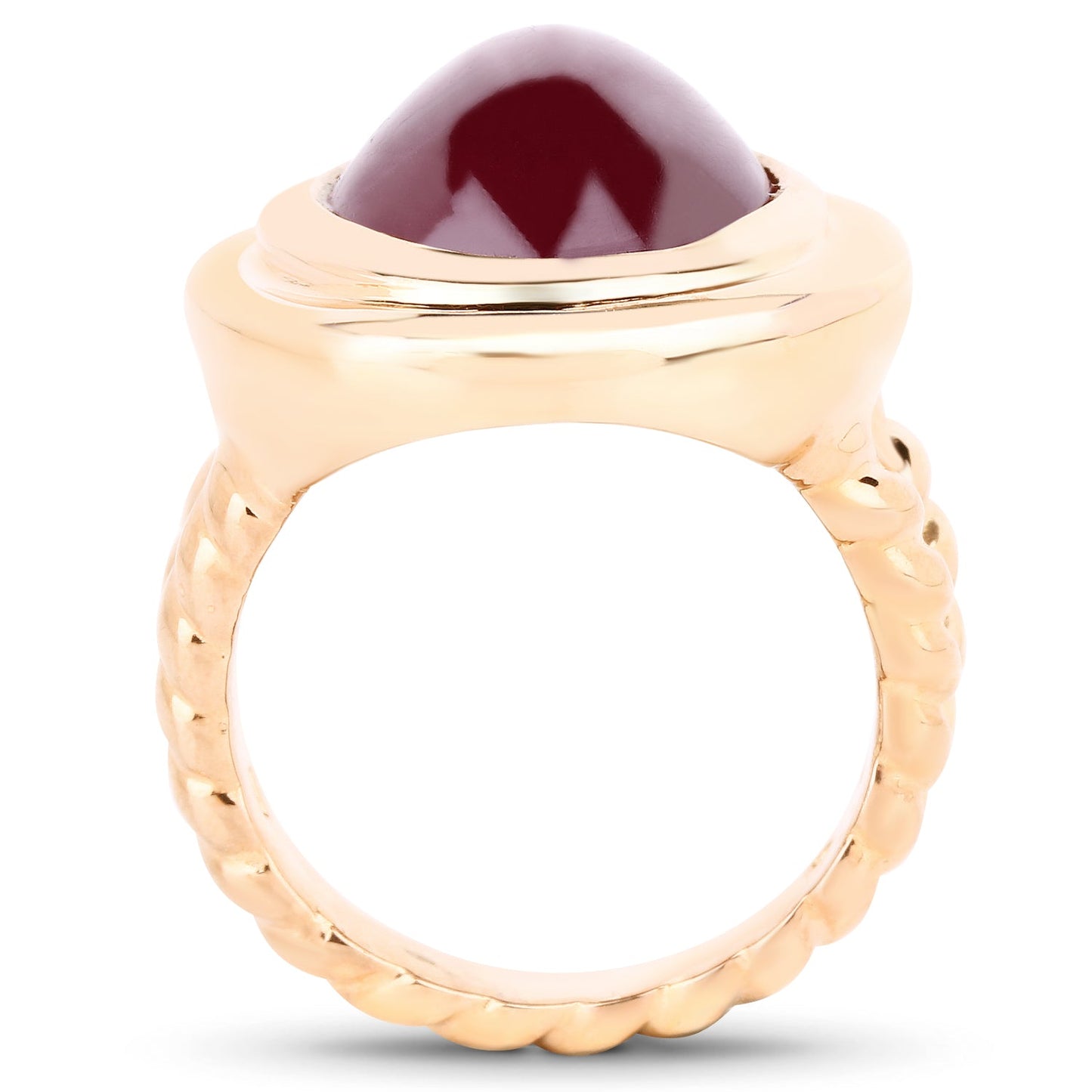 14K Rose Gold Plated 17.60 Carat Genuine Glass Filled Ruby .925 Sterling Silver Ring