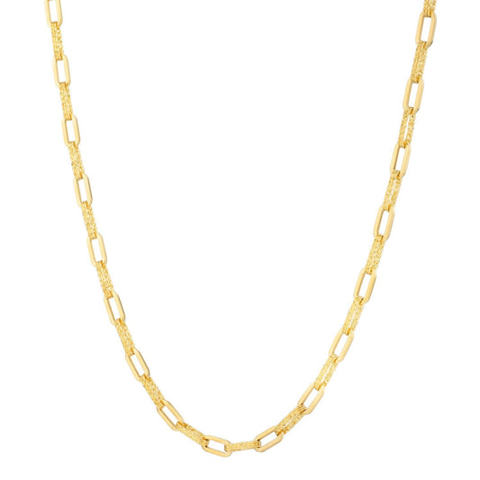 Collier en Or Jaune 14 carats avec chaîne Trombone ornée de Diamants (4.00 mm)
