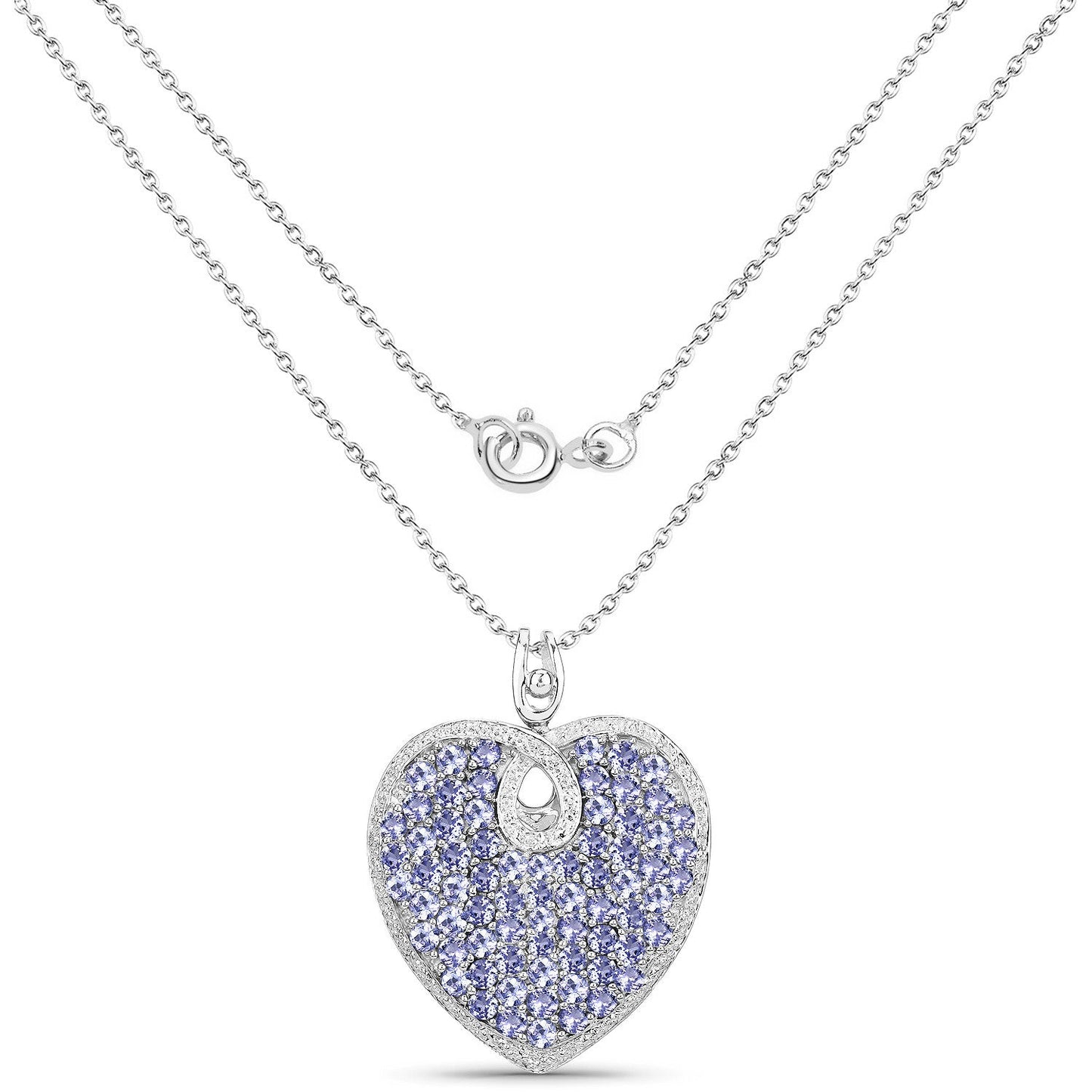 6.17 Carat Genuine Tanzanite .925 Sterling Silver Pendant