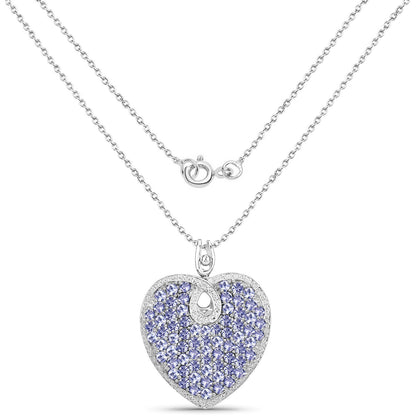 6.17 Carat Genuine Tanzanite .925 Sterling Silver Pendant
