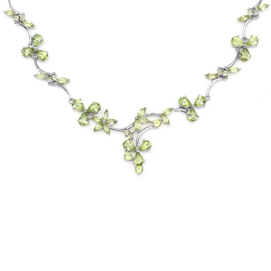 Collier en argent sterling .925 avec péridot naturel de 17,24 carats