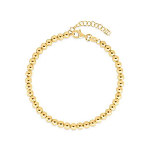 Collier en chaîne à maillons billes en or jaune 14 carats (4 mm)