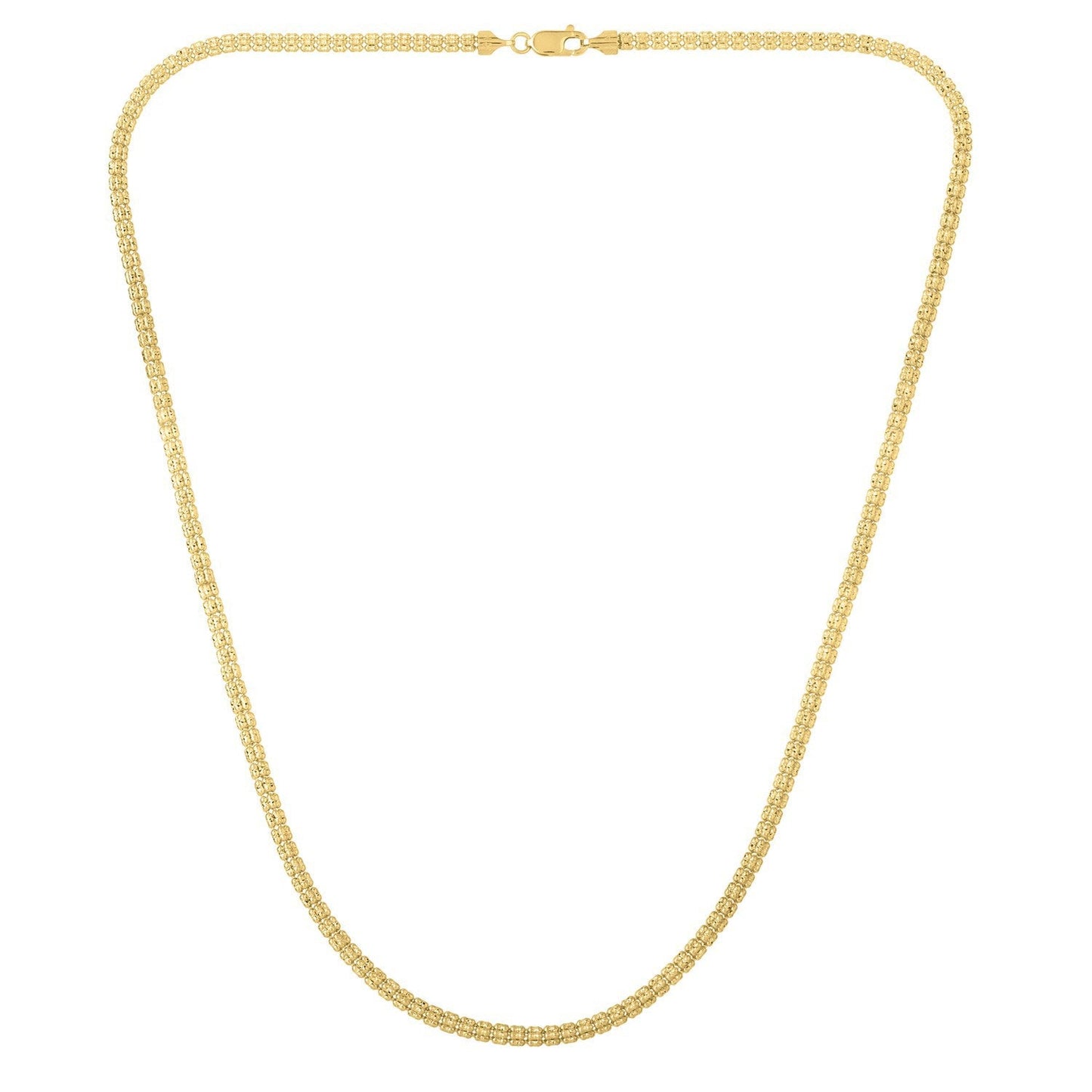 Ice Barrel Chain in 14k Yellow Gold (3.10 mm)