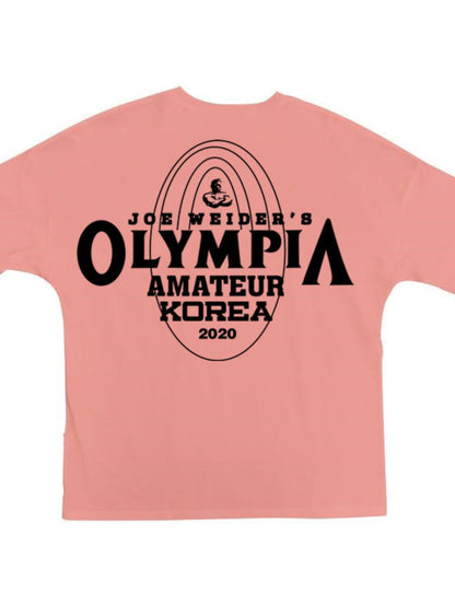 Men's Plus Size Letter Round Neck Short Sleeve T-Shirt
