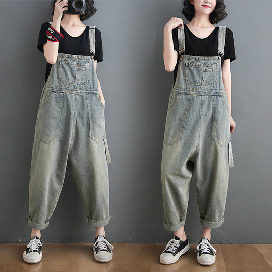 Mono vaquero holgado de mujer para primavera/verano (estilo coreano)