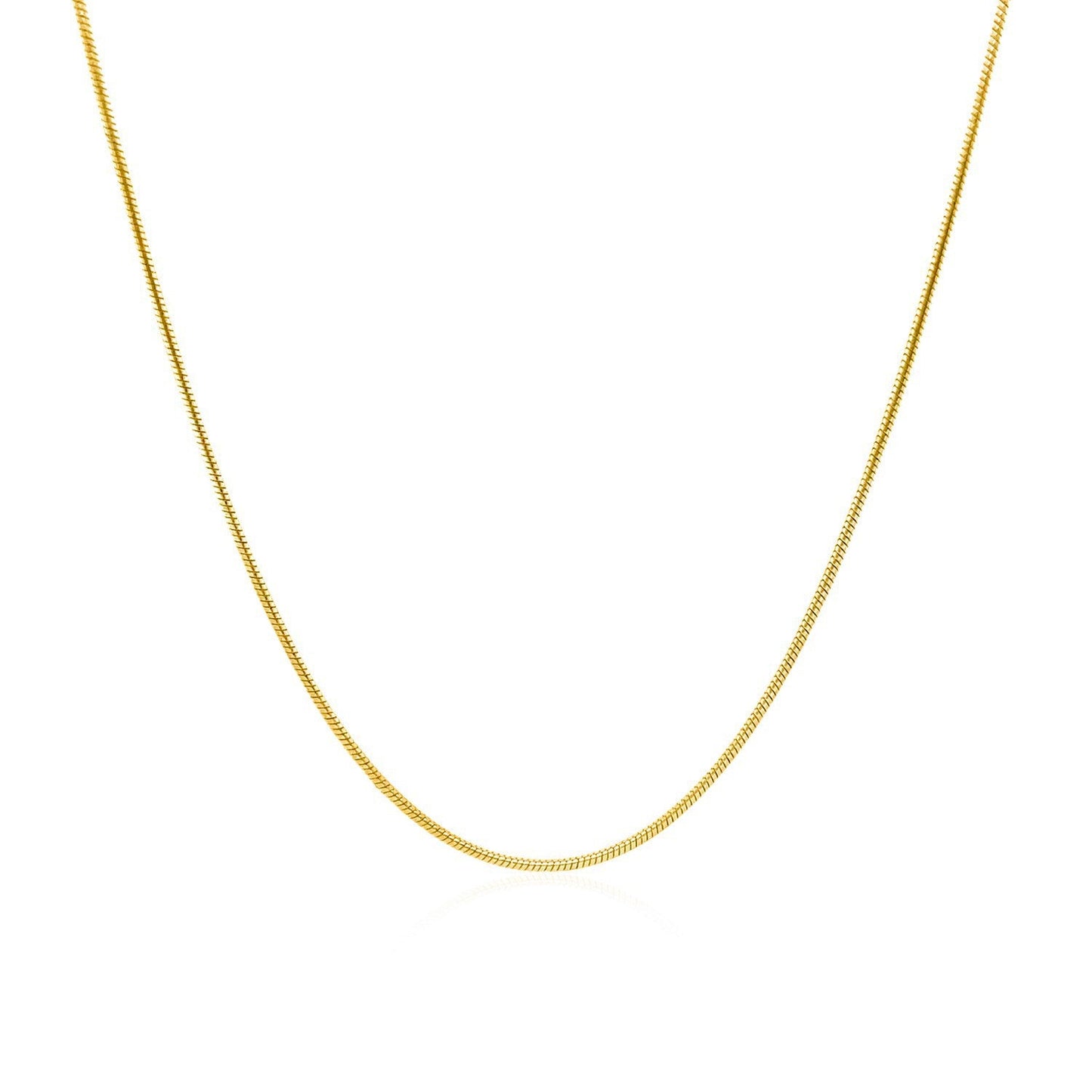 14k Yellow Gold Round Snake Chain 0.9mm