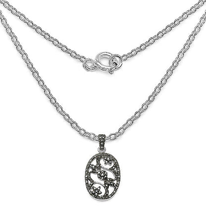 0.28 Carat Genuine Black Diamond .925 Sterling Silver Pandent