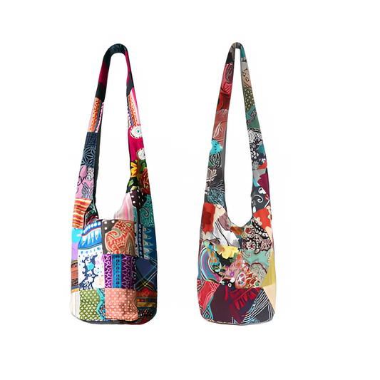 Bolsos bandolera cruzados bohemios de retales para mujer con flecos, bolsos de mano vintage para mujer