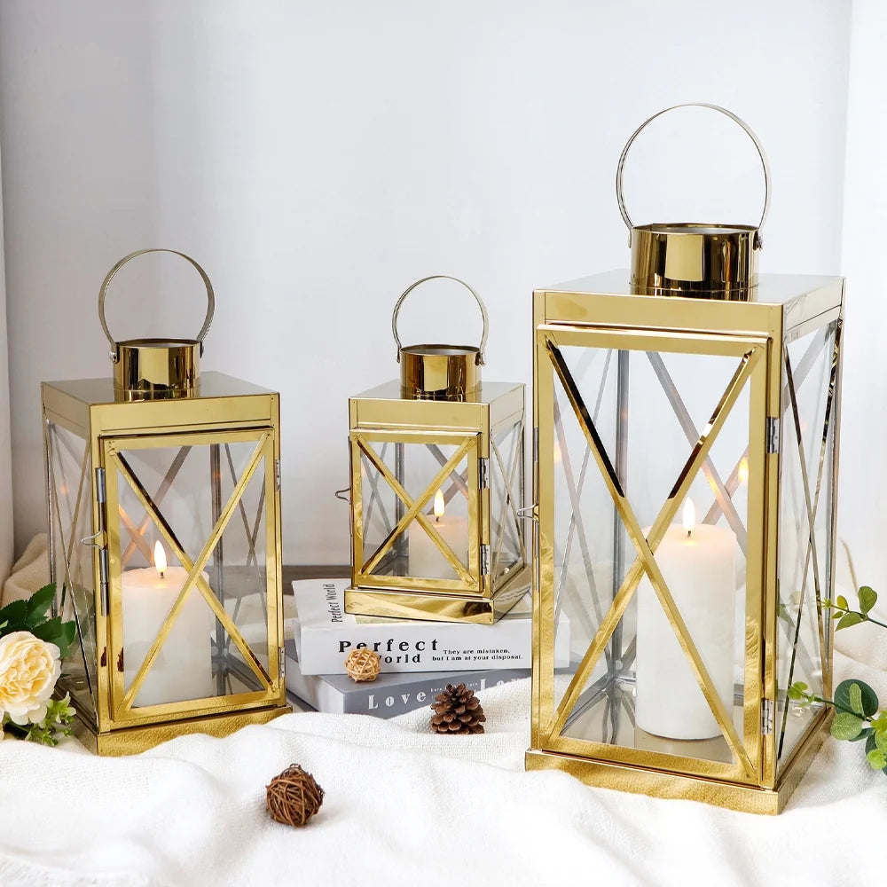 8/12/16 Inch Opulent Metal Candle Lanterns Candle Holder