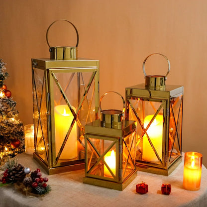 8/12/16 Inch Opulent Metal Candle Lanterns Candle Holder