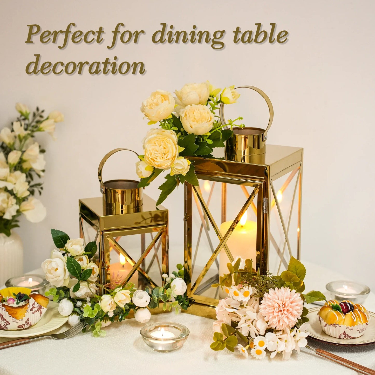 8/12/16 Inch Opulent Metal Candle Lanterns Candle Holder
