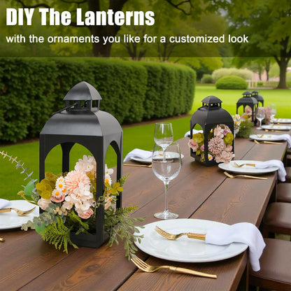 18" & 11.5" High Hanging Candle Lanterns with LED Pillar Candles