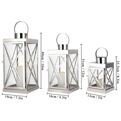 8/12/16 Inch Opulent Metal Candle Lanterns Candle Holder