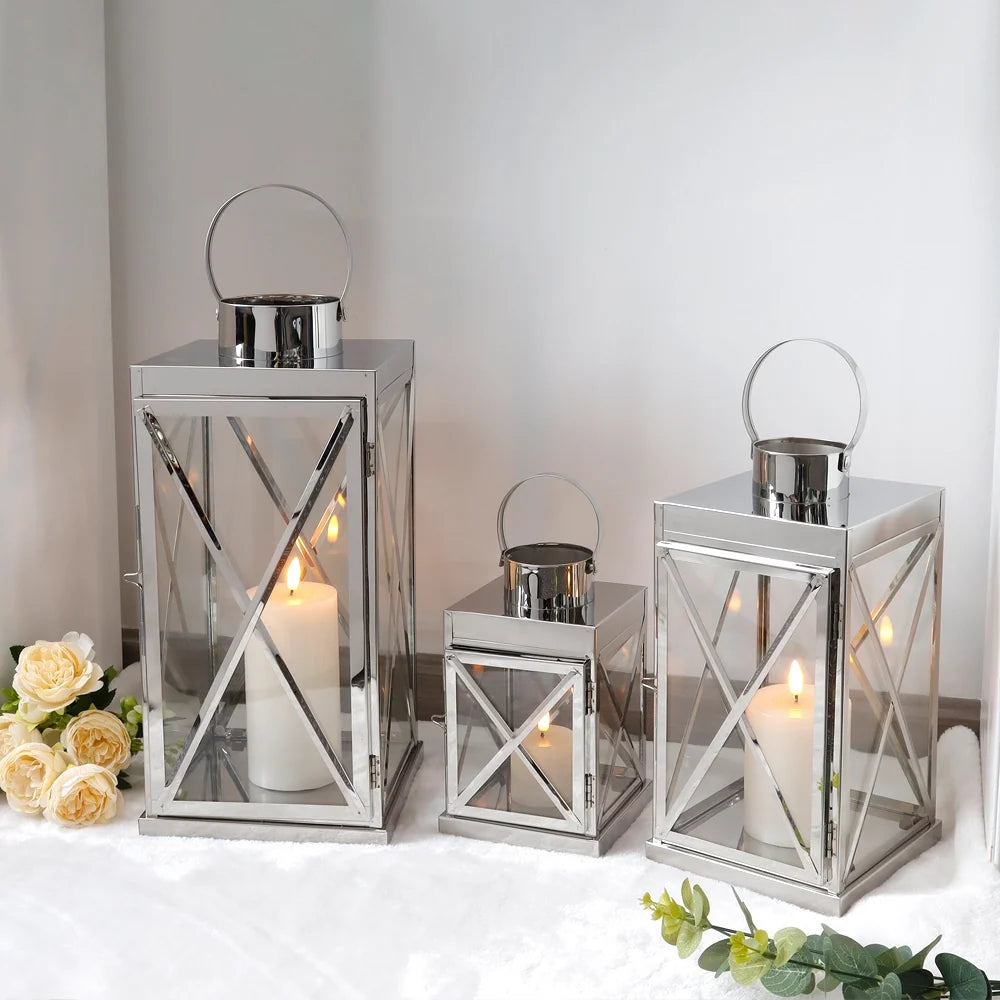 8/12/16 Inch Opulent Metal Candle Lanterns Candle Holder