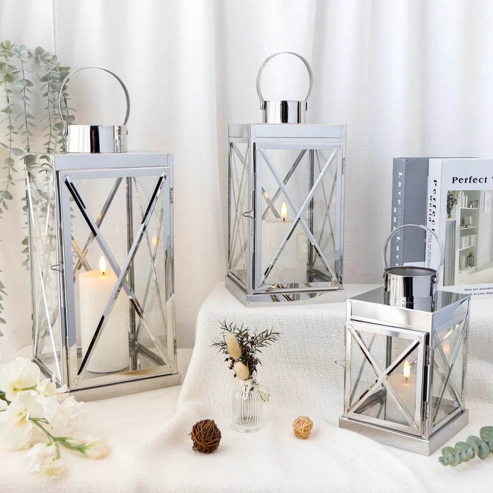8/12/16 Inch Opulent Metal Candle Lanterns Candle Holder
