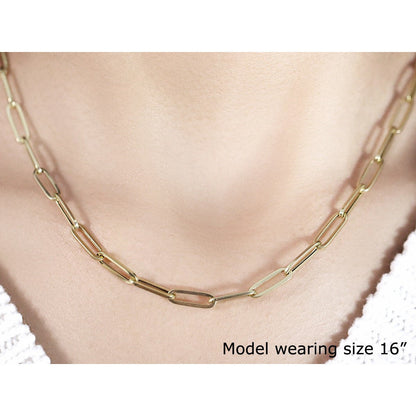 14K Yellow Gold Bold Paperclip Chain (4.2 mm)